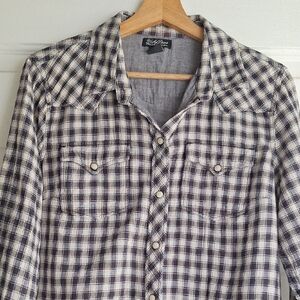 Lucky Brand Black and White Button Down Shirt